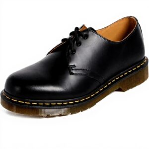 Dr Martens 1461 Derby Shoes Black Smooth Orange Mens Unisex