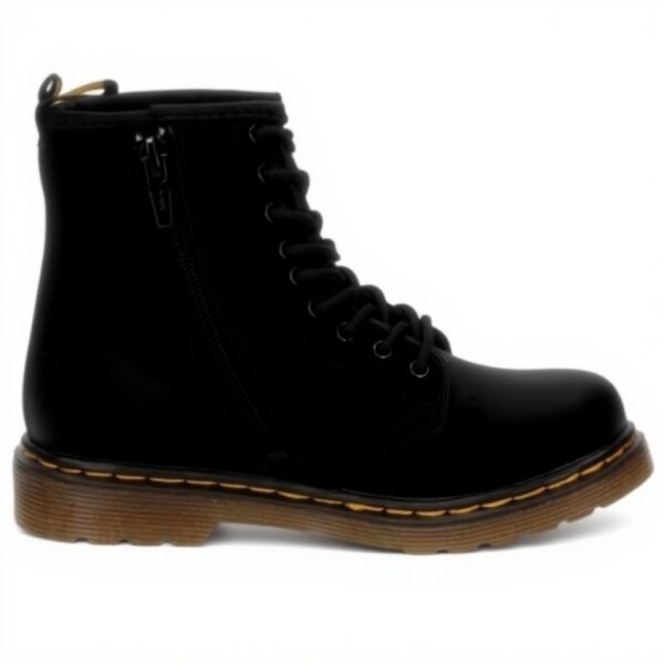 Bottines bébé Dr Martens Brooklee Noir coutures jaunes